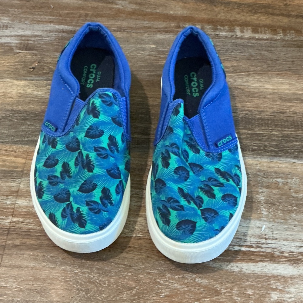 CROCS Kids Tropical Blue Slip-On Sneakers